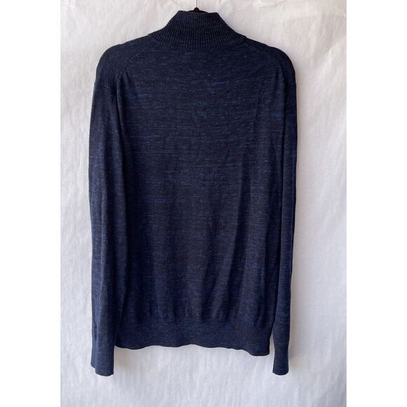 Bonobos Sweater Mens XL  Blue Cashmere Blend Long Sleeve Quarter Zip Preppy - Picture 5 of 10